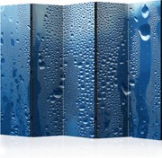 Διαχωριστικό με 5 τμήματα - Water drops on blue glass II [Room Dividers]