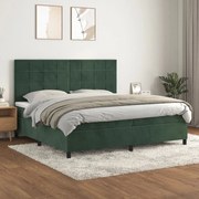 ΚΡΕΒΑΤΙ BOXSPRING ΜΕ ΣΤΡΩΜΑ ΣΚΟΥΡΟ ΠΡΑΣΙΝΟ 200X200ΕΚ. ΒΕΛΟΥΔΙΝΟ 3143046