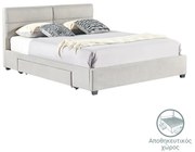 Κρεβάτι διπλό Anay με συρτάρι ύφασμα μπεζ 160x200εκ Υλικό: FABRIC- PLYWOOD 279-000004