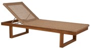 ΞΑΠΛΩΣΤΡΑ PATRON  TEAK ΞΥΛΟ ΚΑΙ ΣΧΟΙΝΙ VIRO ΣΕ ΠΛΕΞΗ WICKER 191x65x86Yεκ.