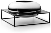 Βάζο Με Βάση Solero XL 240027 30x30x15cm Silver-Black Philippi Ατσάλι