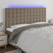 Κεφαλάρι Κρεβατιού LED Taupe 160x5x118/128 εκ. Υφασμάτινο 3122868