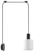 SE21-BL-4-NM1W-SH1 ADEPT TUBE Black Matt Wall Lamp White Fabric Shade+ HOMELIGHTING 77-8810