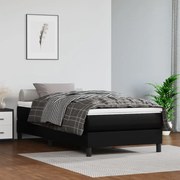 Κρεβάτι Boxspring με Στρώμα Μαύρο 100x200εκ.από Συνθετικό Δέρμα