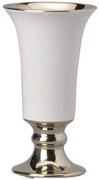 Βάζο Διακοσμητικό Elliette 1718 9x9x40cm White-Gold Artekko Κεραμικό