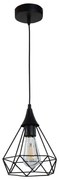 Φωτιστικό Οροφής 4024-BL 16x26cm 1xE27 Black Inlight