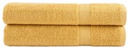 vidaXL Πετσέτες Premium SOLUND 2 Τεμ. Χρυσή 100x200 εκ. 600 γρ/μ²