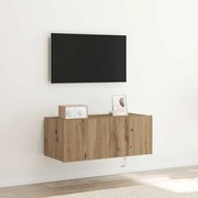 vidaXL Ντουλάπι Τηλεόρασης Τοίχου artisan δρυς 80 x 35 x 31 cm