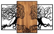 Διακοσμητικό τοίχου Tree Love Megapap ξύλινο - μεταλλικό χρώμα καρυδί - μαύρο 125x3x79εκ.-GP052-0062