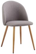 Καρέκλα Μεταλλική BELLA Βαφή Φυσικό/Ύφασμα Sand-Grey 54x56x77cm (Σετ 4 ΤΕΜ)