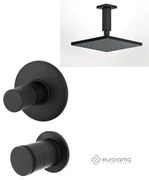 Eurorama RES PRO Μίκτης εν/σμού &amp; La Torre εκτροπέας περ/φικός 2 εξ &amp; Αν/μενη κεφαλή 30x30εκ &amp; μπράτσο οροφής 10εκ Black Matt