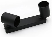 Adeleq Σποτ Αλουμίνιου Επίτοιχο / Οροφής Gu10 Διπλό Μαύρο 3-6021