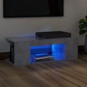Έπιπλο Τηλεόρασης με LED Γκρι Σκυροδέματος 90x39x30 εκ. 804242