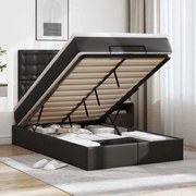 vidaXL Οθωμανικό κρεβάτι με στρώμα &amp; LEDs Μαύρο 120x200cm Faux Leather