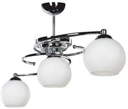 Φωτιστικό οροφής τρίφωτο PWL-0966 pakoworld Ε27 ασημί-λευκό 80x27x34.5εκ