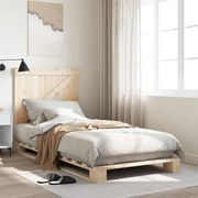 vidaXL Πλαίσιο Κρεβατιού με Κεφαλάρι 90x200 εκ. από Μασίφ Ξύλο Πεύκου