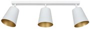 Σποτ Φωτιστικό Οροφής 3xE27 Ατσάλι PRISM Made in Poland Emibig-407/3-Λευκό-Χρυσό 407/3