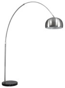 00990 GloboStar® GLOBOSTAR® PRAGUE 00990 Μοντέρνο Επιδαπέδιο Φωτιστικό με Ντουί 1 x E27 AC 220-240V IP20 - Νίκελ Βούρτσας - Μ210 x Π45 x Υ220cm