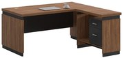Γραφείο αναστρέψιμο Oscar pakoworld καρυδί-ανθρακί 180x170x76εκ (1 τεμάχια)