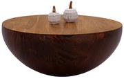 ΔΙΑΚΟΣΜΗΤΙΚΟ ΤΡΑΠΕΖΙ ΣΑΛΟΝΙΟΥ BOWL Φ90X40Yεκ. RUSTY ΜΕ ΞΥΛΟ ΑΚΑΚΙΑΣ HM8717.02