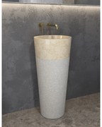 KARAG  BORA Νιπτήρας επιδαπέδιος πέτρινος BORA Cream KARAG Ø40x90cm KARAG-5206836065038