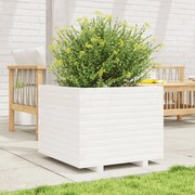 vidaXL Ζαρντινιέρα Κήπου Λευκή 60x60x49,5 εκ. από Μασίφ Ξύλο Πεύκου