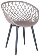 REX Πολυθρόνα Μέταλλο Βαφή Μαύρο, PP-UV Sand Beige (εκτός συσκευασίας)