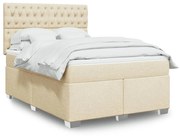 ΚΡΕΒΑΤΙ BOXSPRING ΜΕ ΣΤΡΩΜΑ ΚΡΕΜ 140X200 ΕΚ. ΥΦΑΣΜΑΤΙΝΟ 3290523