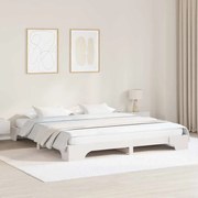 vidaXL Κρεβάτι Λευκό 200x200 εκ. από Μασίφ Ξύλο Πεύκου