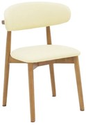 Καρέκλα Ubene rubberwood και pu σε καρυδί και μπεζ απόχρωση 46x58x79εκ 46x58x79 εκ.