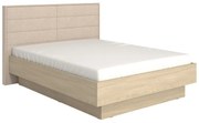 Επενδυμένο Κρεβάτι ARBELA Διπλό MD Light Port Oak με Μπέζ Ύφασμα 160x200εκ. 178x213x115 εκ.
