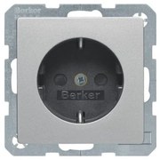 Πρίζα Σούκο Ασφαλείας Αλουμίνιο Berker Q.1 41236084 Hager 41236084 Αλουμίνιο