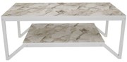 Τραπέζι Σαλονιού Flora 322RTC1203 120x60x45,8cm Marble Effect White