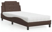 vidaXL Κρεβάτι με Στρώμα Καφέ 80 x 200 εκ. Συνθετικό Δέρμα