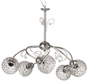 Φωτιστικό οροφής ''CAROLINA PLUS'' chrome-νίκελ 5φωτο Φ58 E27 100-03532