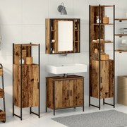 vidaXL Σετ επίπλων μπάνιου 4 κομματιών Ρουστίκ ξύλο Επεξεργασμένο ξύλο