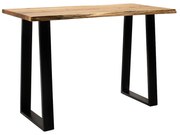 Κονσόλα Felasia pakoworld μασίφ ξύλο ακακίας πάχους 3.7-4εκ σε φυσική απόχρωση με μαύρα μεταλλικά πόδια 120x45x78εκ