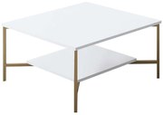 Τραπέζι Σαλονιού Line 618BLY1152 80x80x40cm White-Gold