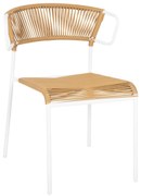 Καρέκλα SUKI C6053.01 Μέταλλο Λευκό και Συνθετικό Rattan Φυσικό 54x62x80Υεκ 54x62x80 εκ.