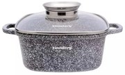 Кατσαρόλα Klausberg KB 7528, 2.8 l, Γυάλινο καπάκι, Μαρμάρινη Επίστρωση, Επαγωγή, Γκρι