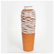 Βάζο Κεραμικό Τερακότα &amp; Άσπρο 12.1x12.1x36.1cm 752-20232 Estheti 752-20232 Καφέ