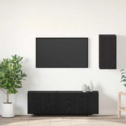 vidaXL Επιτοίχιο Ντουλάπι Τηλεόρασης Μαύρη δρυς Επεξεργασμένο ξύλο