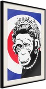 Αφίσα - Banksy: Monkey Queen - 40x60 - Μαύρο - Με πασπαρτού