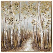Πίνακας Καμβάς Leambre II 296-000040 102x4,5x102cm Multi Inart Τετράγωνοι Ξύλο, Καμβάς