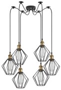 SE21-BR-10-BL6-GR1 MAGNUM Bronze Metal Pendant Black Metal Grid with Black Fabric Cable+ HOMELIGHTING 77-8704