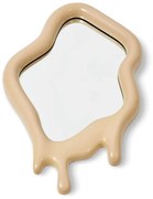 Καθρέφτης Melting- M Οβάλ Μπεζ Πολυέστερ Γυαλί H70xW4xD6 cm POLSPOTTEN