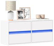 Έπιπλο Τοίχου Τηλεόρασης με LED Λευκό 100x31x45 εκ. 852292