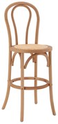 Σκαμπό μπαρ KASSIDY Ξύλινο Οξιά με Ψάθα Dark Honey 41x47x108 εκ. 41x47x108 εκ.
