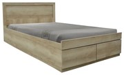 Κρεβάτι Olympus pakoworld με συρτάρι castillo-oak 100x200εκ