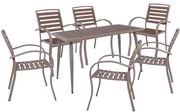 Σετ Κήπου Serrano 7Τμχ Ε6893,S 150x80x75/56x64x88 Cappuccino-Beige 6 Θέσεων